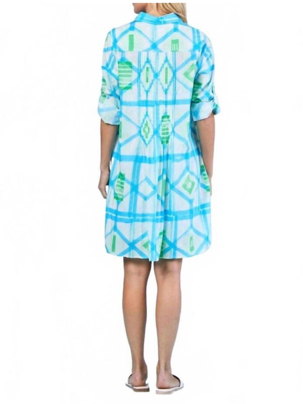 Tuckernuck: Sheridan French mallory midi dress geometric quiet luxury XL cotton - Picture 5 of 6